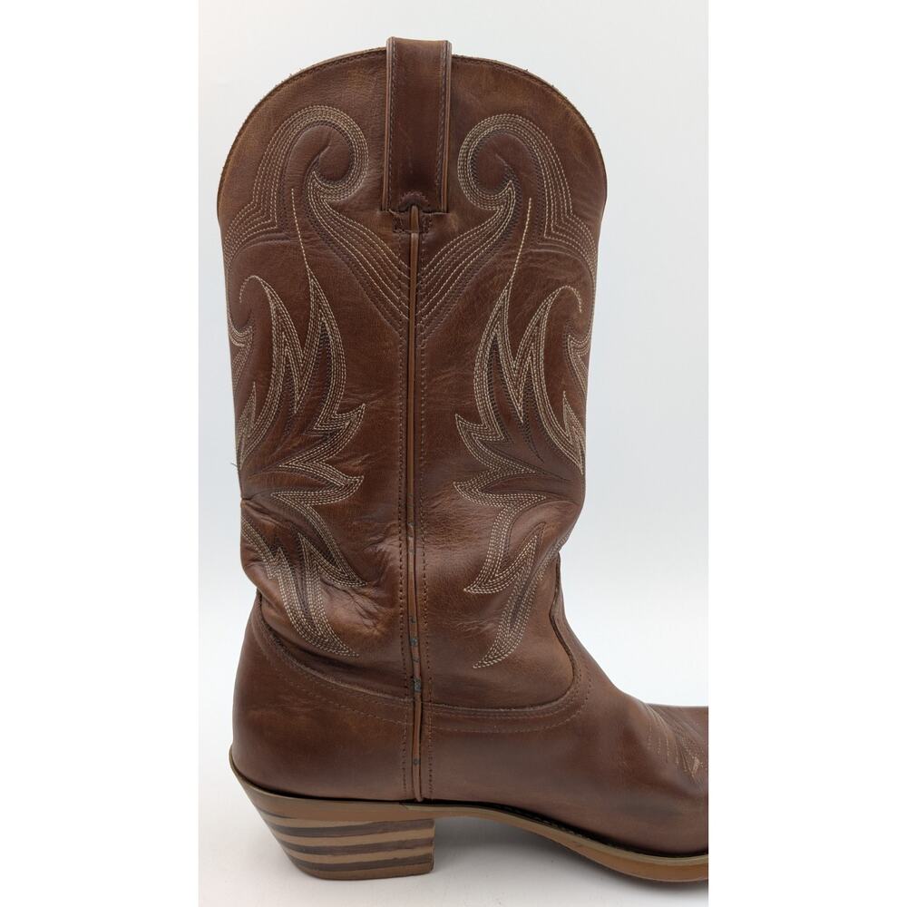 Durango Brown Leather Western Cowboy Boots Men’s 9M Square Toe Western Wear - Picture 8 of 16